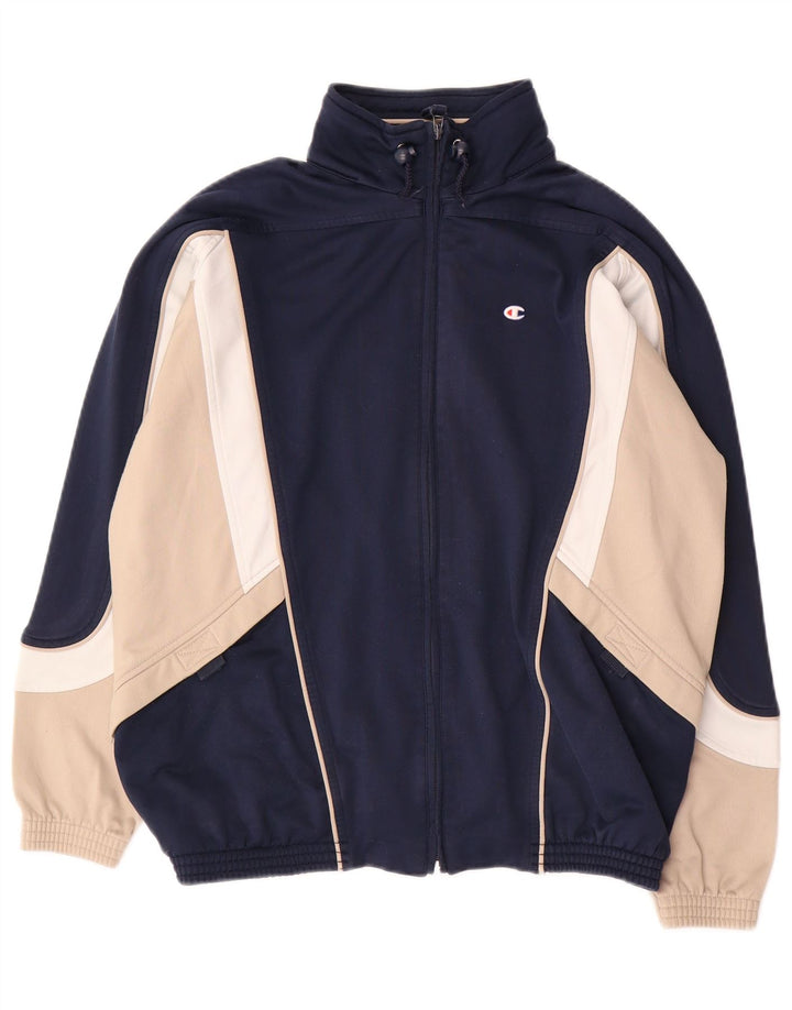 CHAMPION Jungen-Trainingsanzug-Top-Jacke, 13–14 Jahre, Marineblau, Farbblock