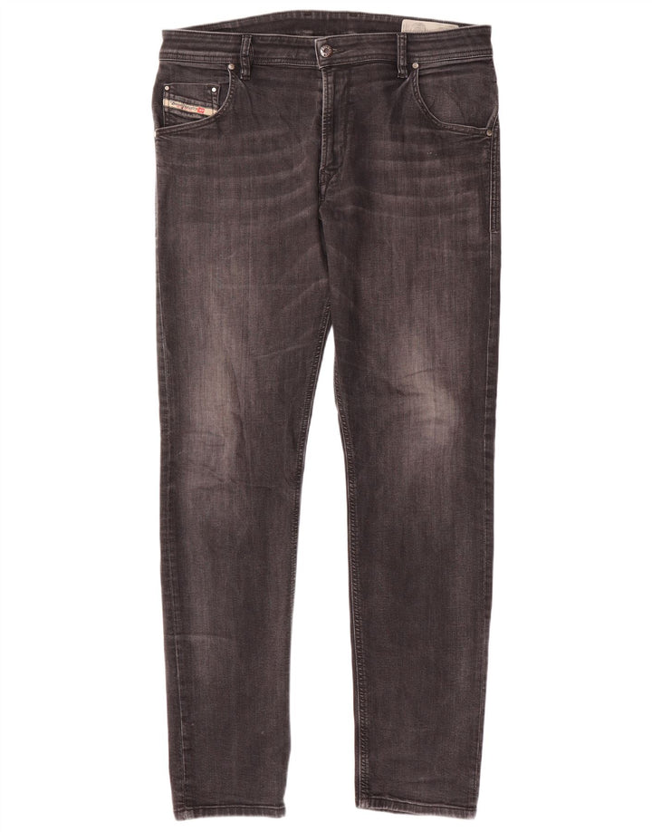 DIESEL Herren Krayver Regular Carrot Slim Jeans W34 L32 Graue Baumwolle