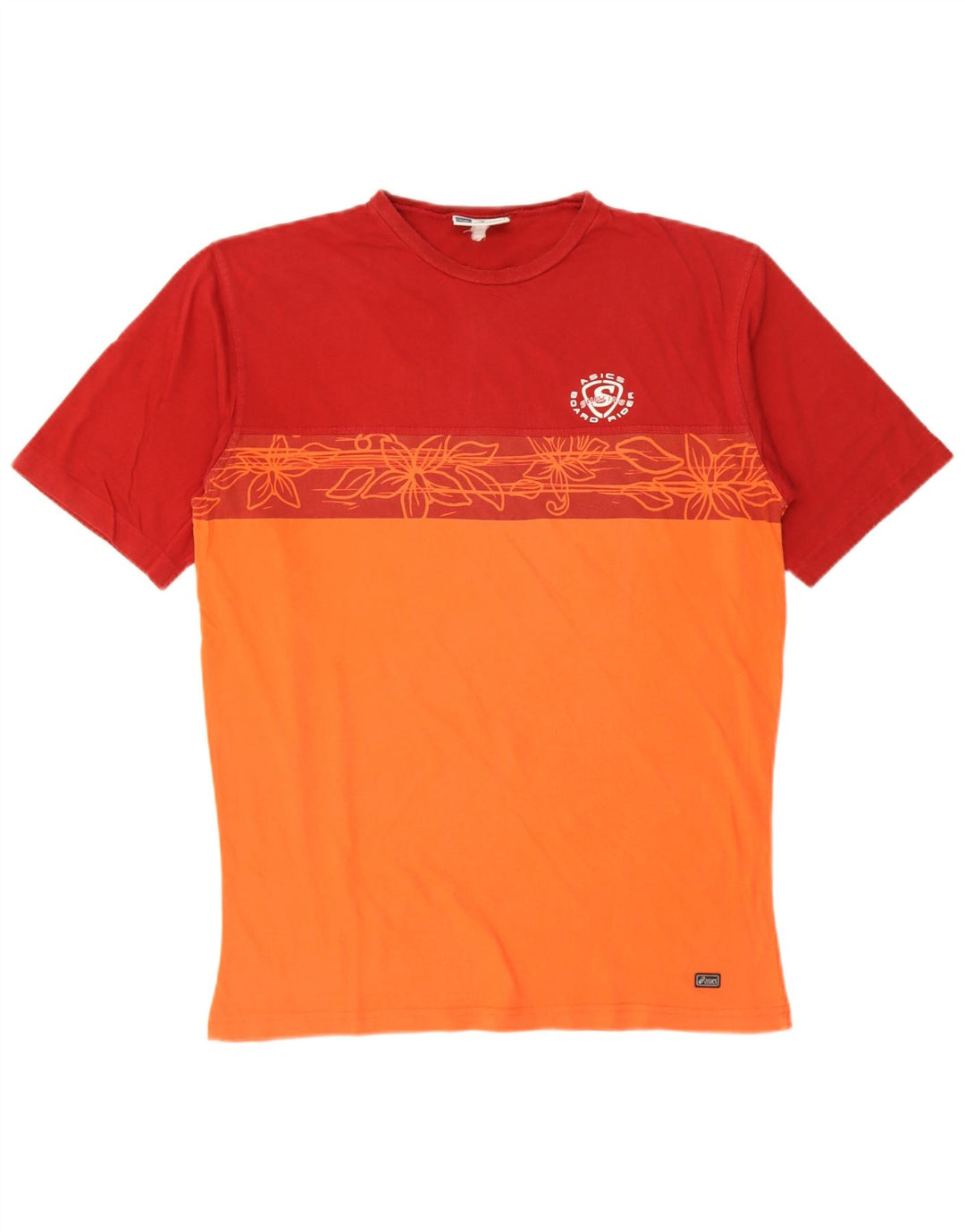 Asics Herren Grafik-T-Shirt-Oberteil, groß, Orange, Farbblock
