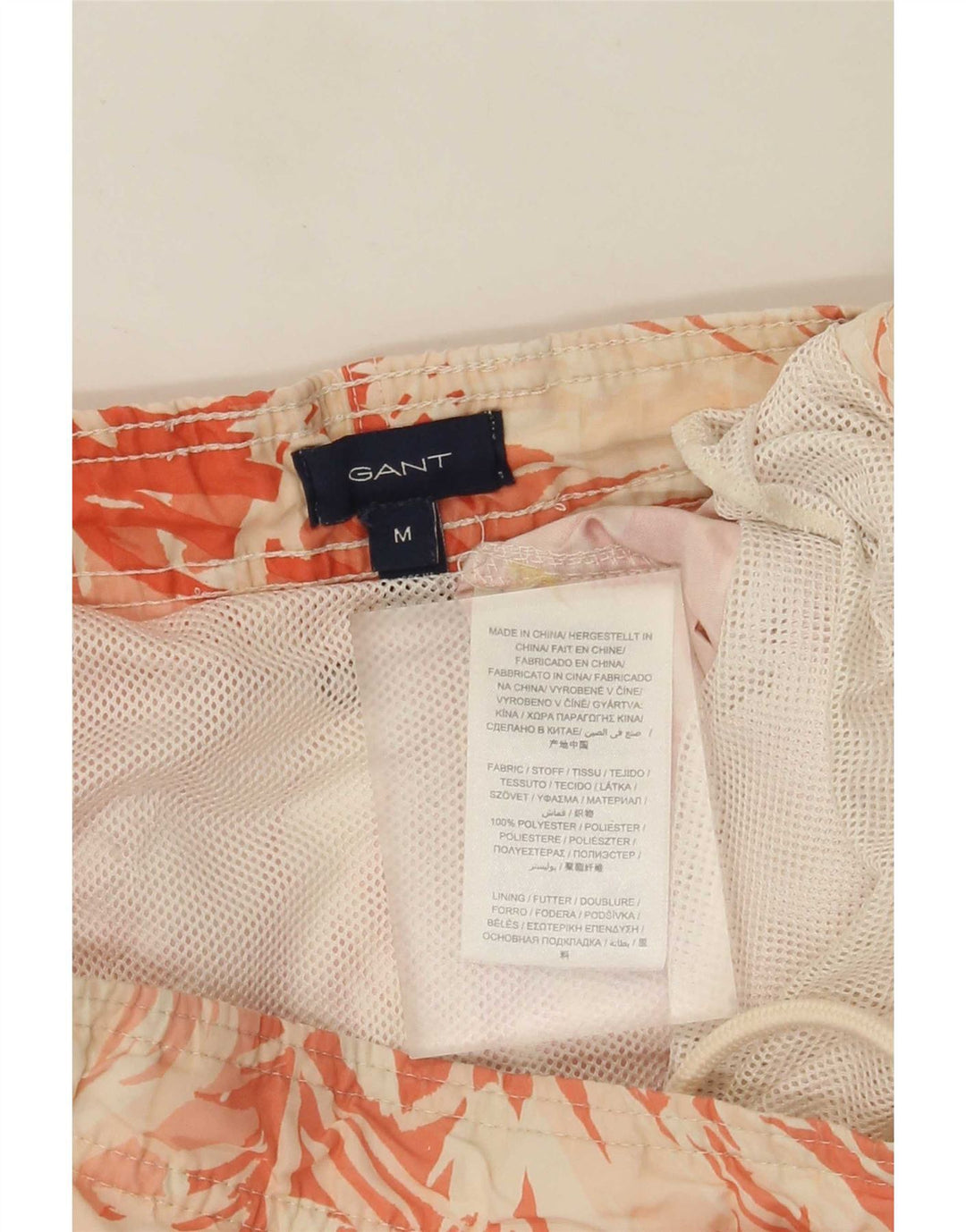 Gant Herren-Badeshorts, mittelgroß, mehrfarbig, Batik-Polyester