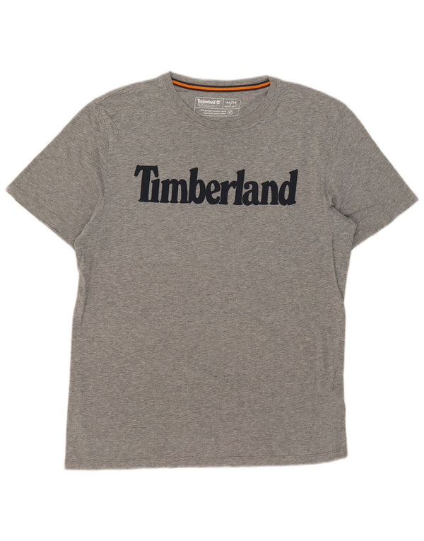 Timberland Herren-T-Shirt mit normaler Passform, mittelgrauer Baumwolle