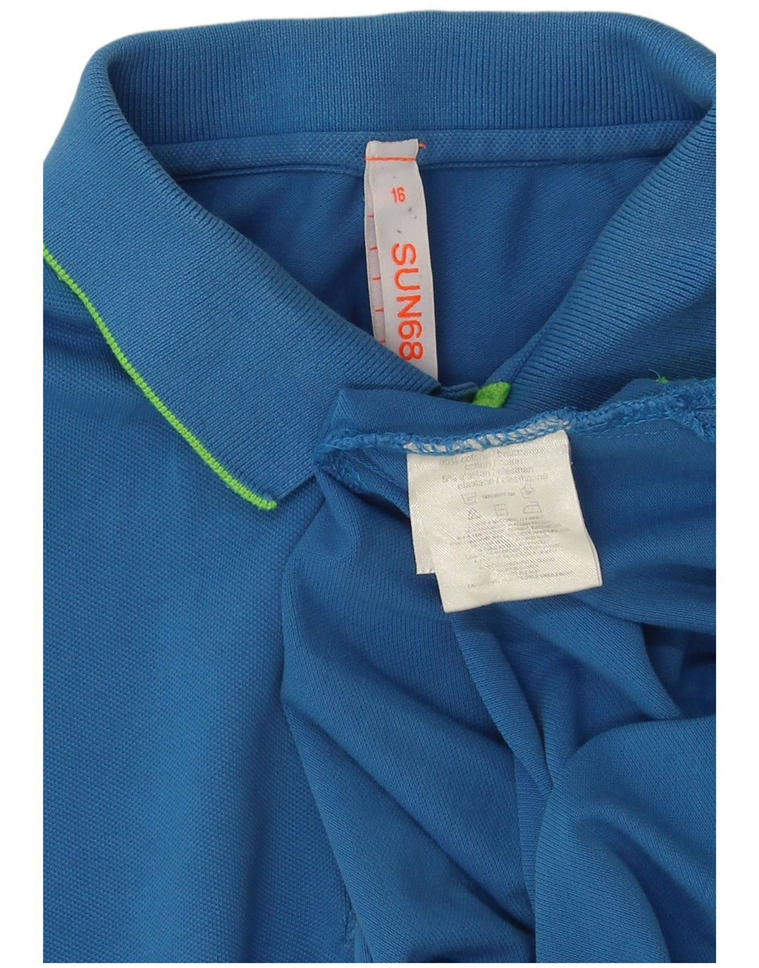 Sun68 Poloshirt für Jungen, 15–16 Jahre, blaue Baumwolle
