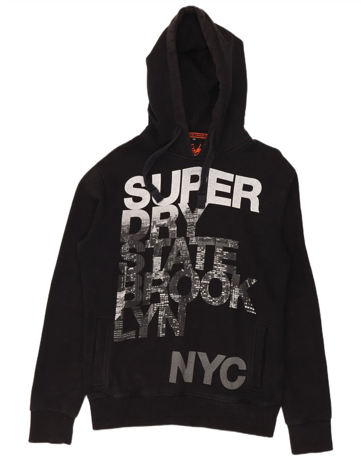 Superdry Herren-Kapuzenpullover mit Grafik, mittelschwarz, Baumwolle