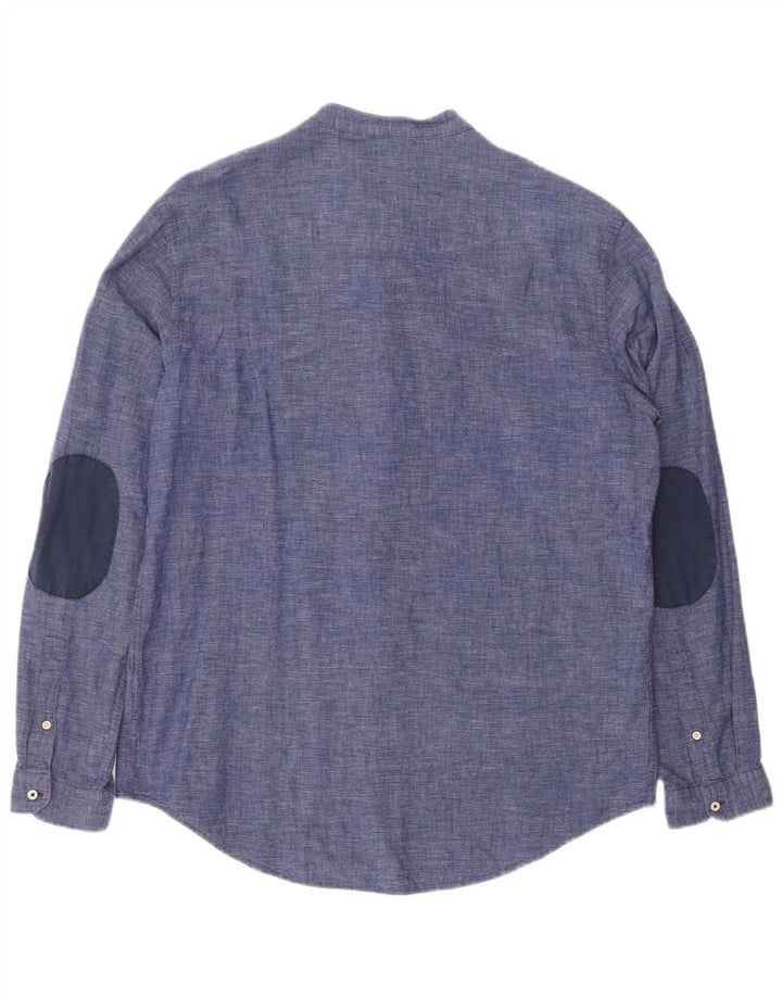 Zara Herren Super Slim Fit Pullover Hemd XL Blau Baumwolle