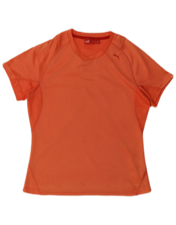 Puma Damen T-Shirt Top UK 12 Medium Orange Polyester