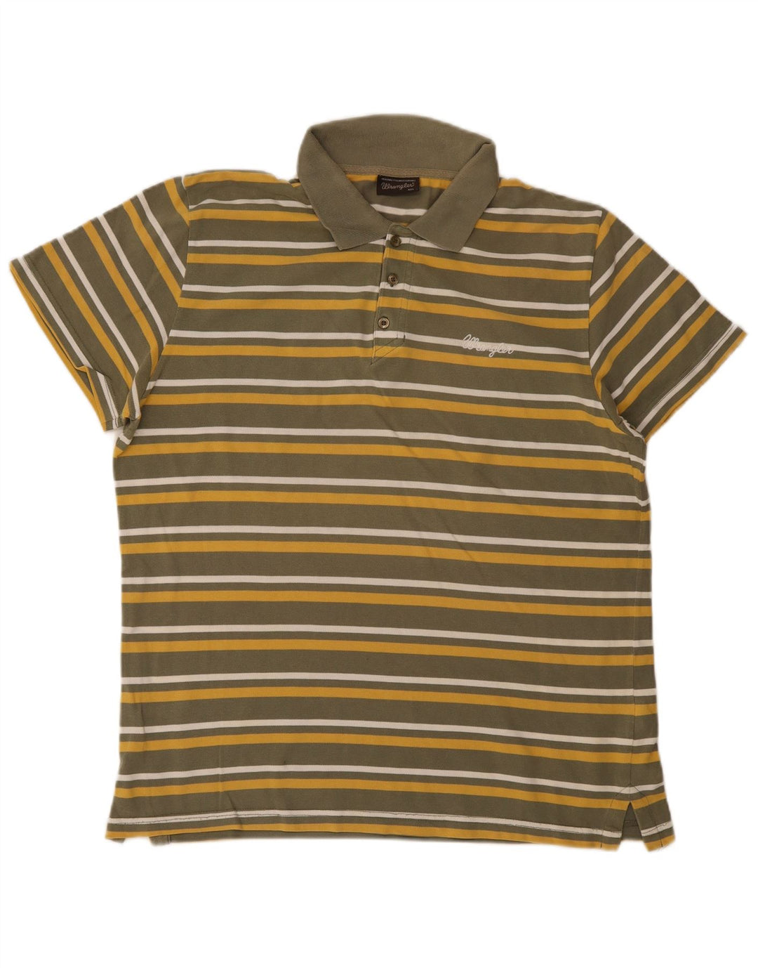 Wrangler Herren Poloshirt 2XL Khaki gestreift