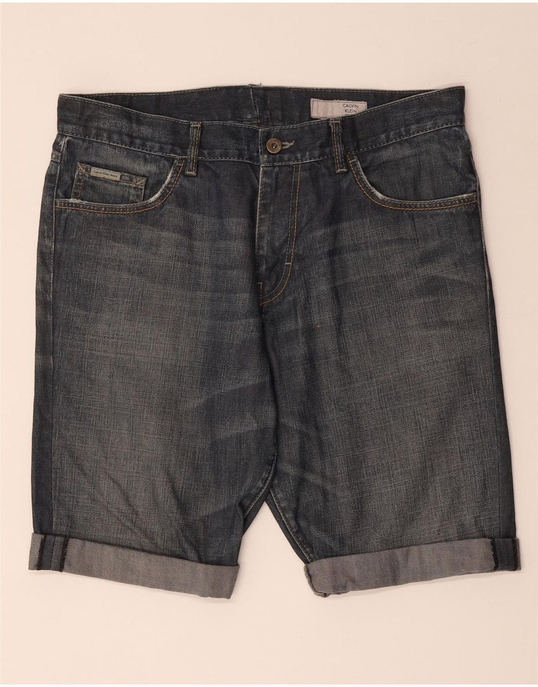 CALVIN KLEIN Herren Jeansshorts W34 Large Blau