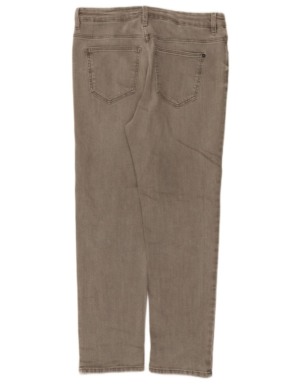 Marks & Spencer Damen Straight Jeans UK 10 Small W30 L25 Grau geblümt
