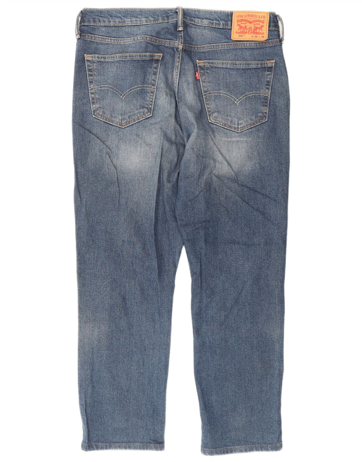 Levi's Herren 541 Athletic Straight Jeans W34 L32 Blaue Baumwolle