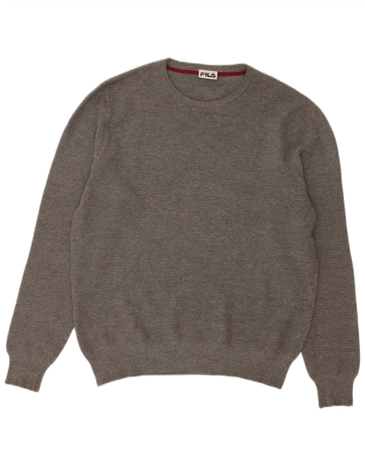 Fila Herren-Pullover mit Rundhalsausschnitt, Größe L, Grau