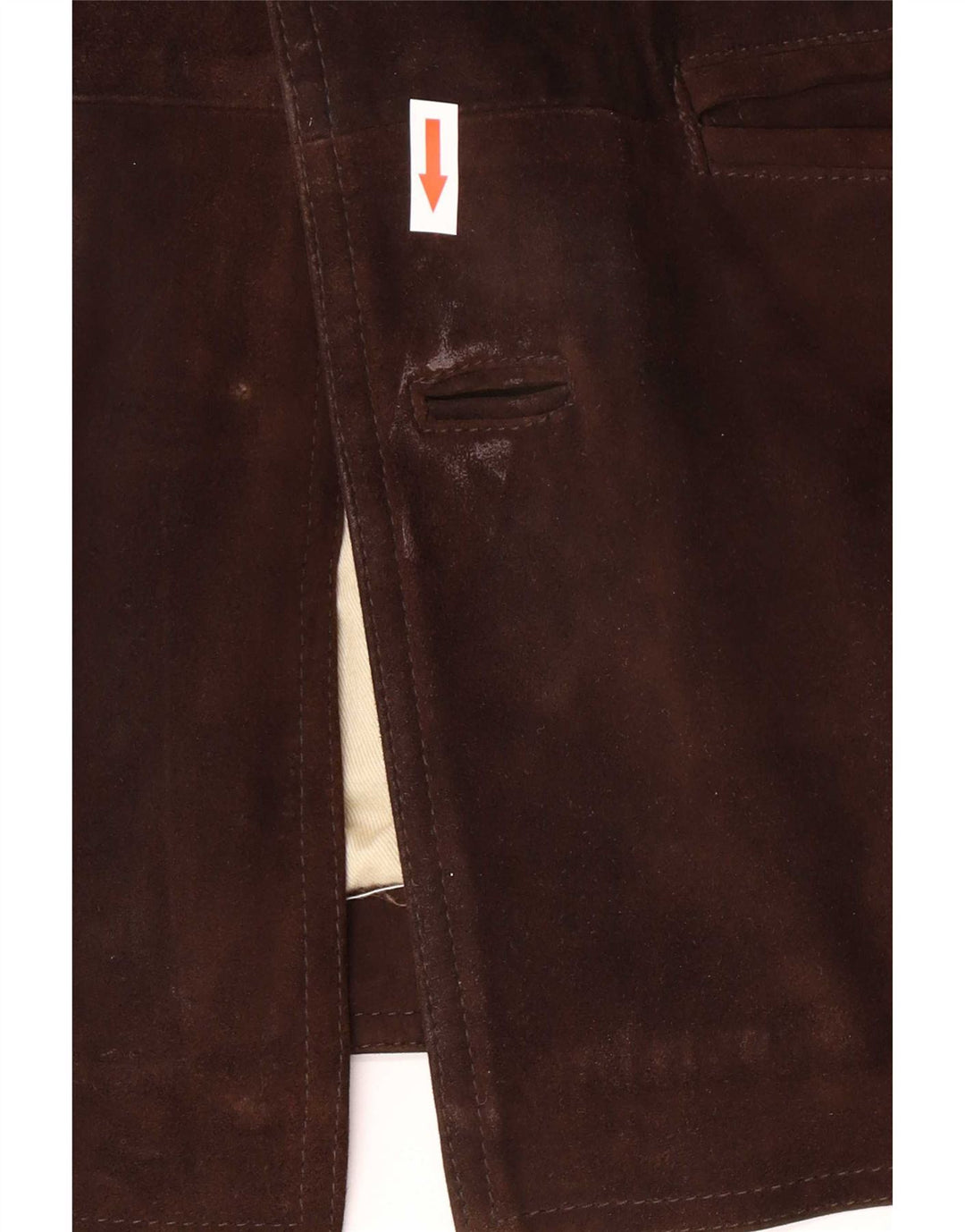 David Moore Herren-Windbreaker-Mantel aus Wildleder, Größe 50, großes braunes Leder