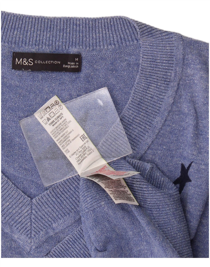 Marks & Spencer Damen-Pullover mit abstraktem Muster und V-Ausschnitt, Gr. 14, Größe M