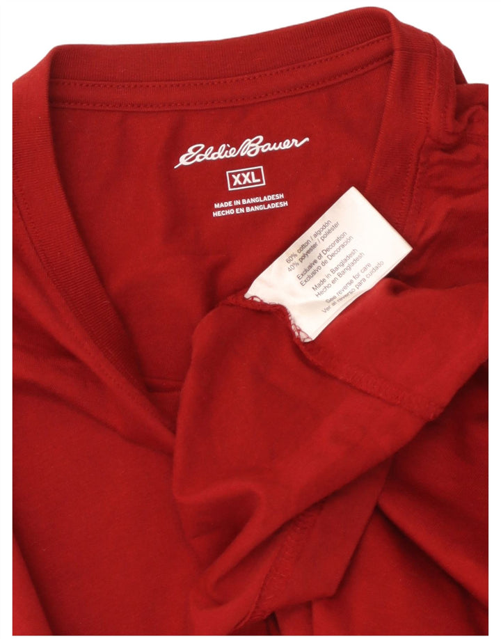 EDDIE BAUER Herren T-Shirt Top 2XL Rote Baumwolle