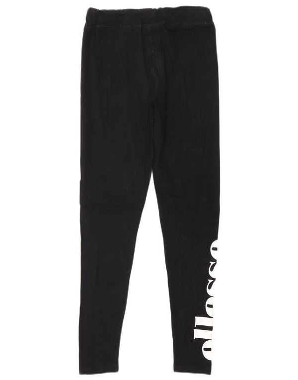 ELLESSE Damen Grafik-Leggings UK 8 Small Schwarz