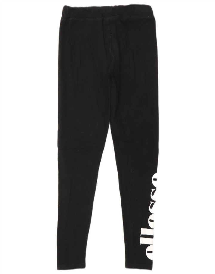ELLESSE Damen Grafik-Leggings UK 8 Small Schwarz