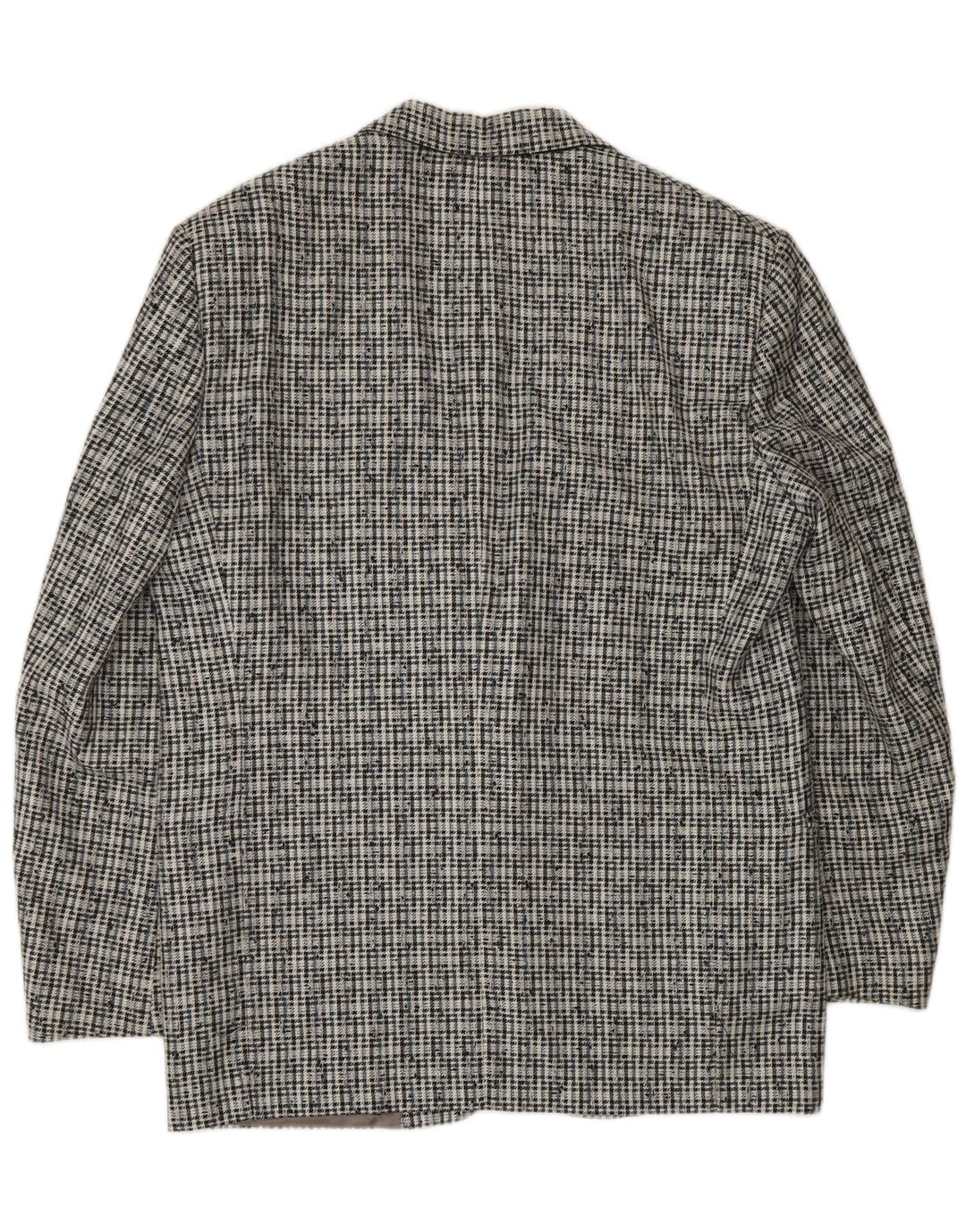 VINTAGE Herren-Blazer mit 2 Knöpfen, IT 50, großes grau kariertes Polyester
