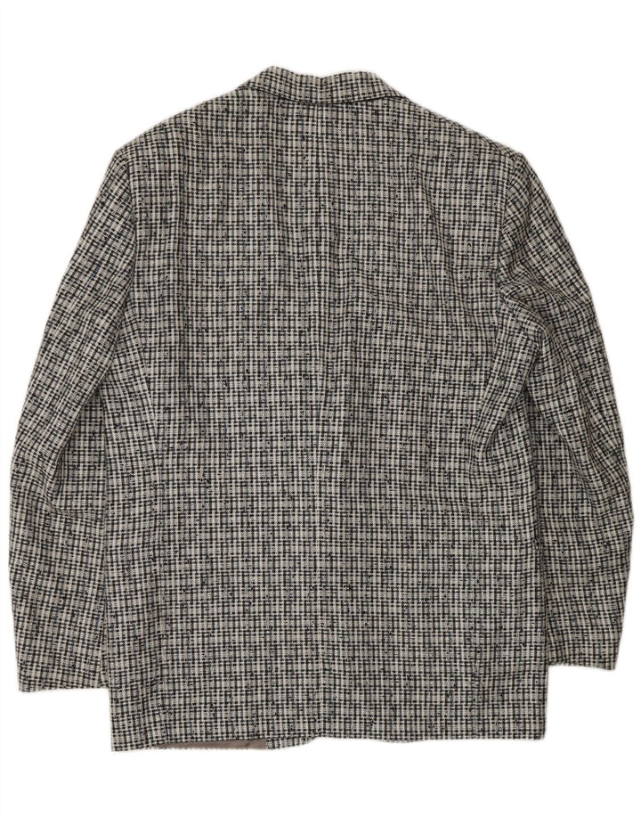 VINTAGE Herren-Blazer mit 2 Knöpfen, IT 50, großes grau kariertes Polyester