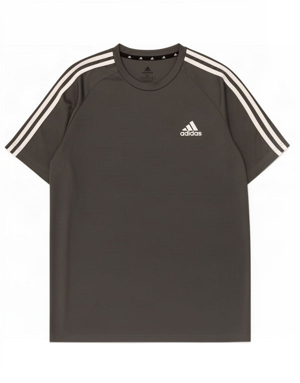 Adidas Mens Aeroready T-Shirt Top Medium Grey Polyester