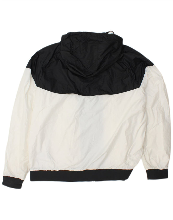 NIKE Herren-Trainingsanzug mit Kapuze, Oberteil, Jacke, XL, weißes Farbblock-Polyester
