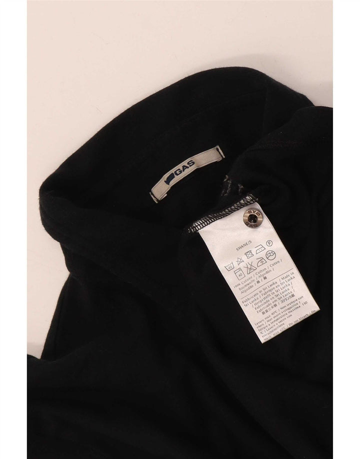 Gas Damen Poloshirt UK 10 Small Schwarz Baumwolle