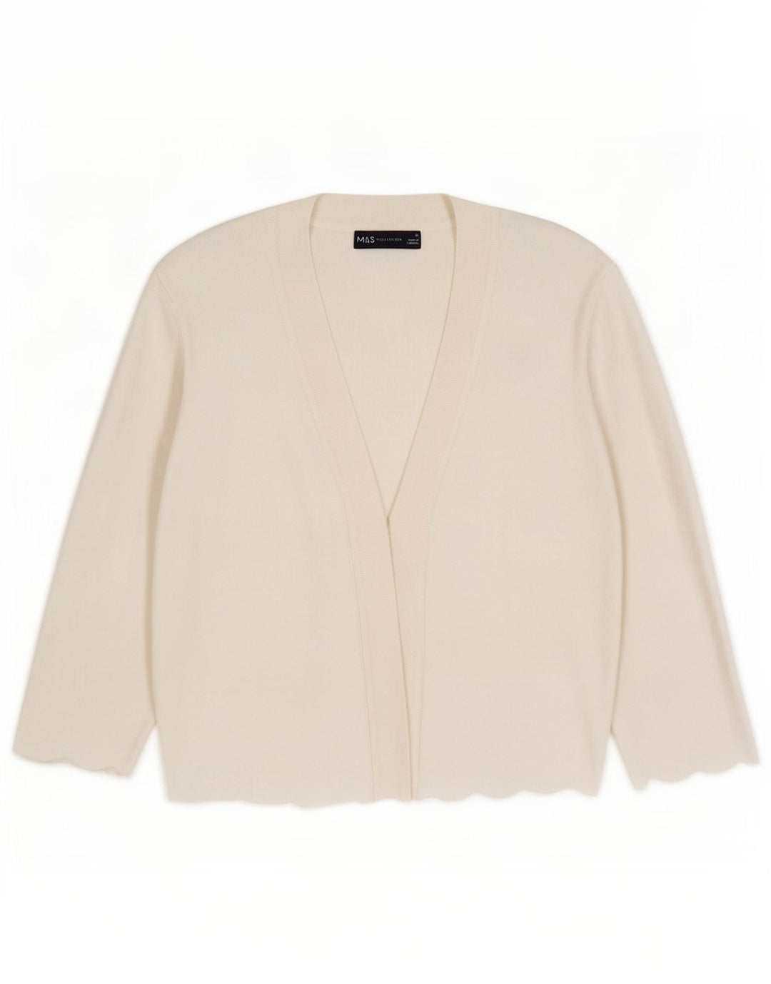 Marks & Spencer Offener Damen-Cardigan-Pullover UK 12 Mittelweiße Viskose