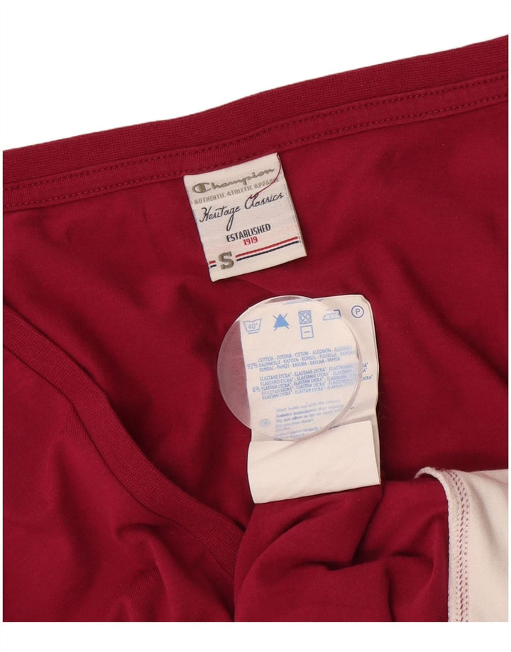 Champion Womens Heritage Classics Top Langarm UK 10 Small Kastanienbraun Baumwolle
