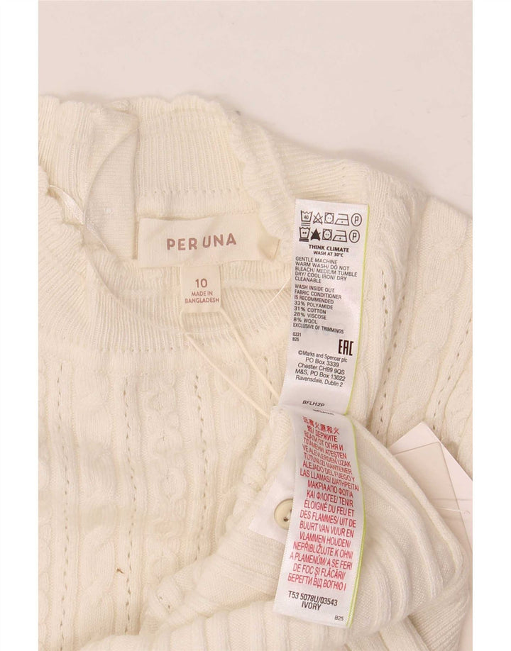 Marks & Spencer Per Una Rollkragenpullover für Damen, Gr. 10, Größe S, Weiß