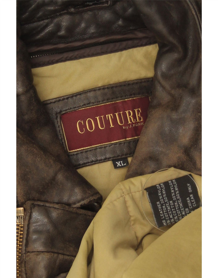 Herren Couture Lederjacke UK 42 XL Braunes Leder
