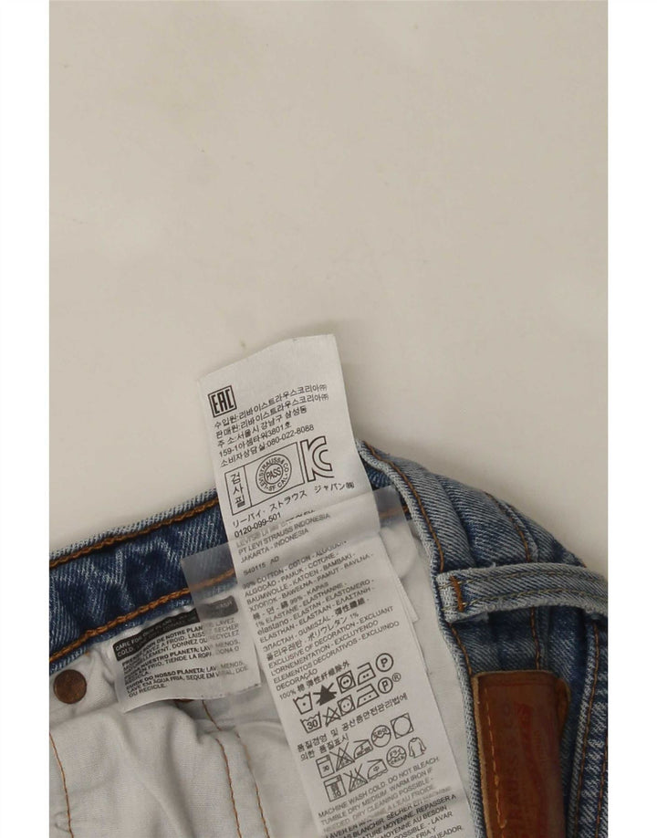 Levi's Damen 501 Distressed Straight Jeans W30 L30 Blaue Baumwolle