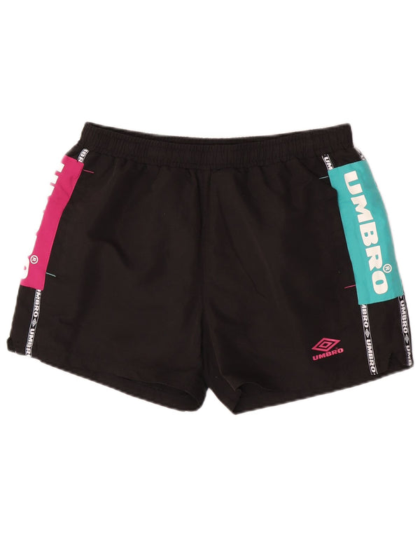 Umbro Herren Graphic Sport Shorts Mittelschwarzes Colourblock-Polyester