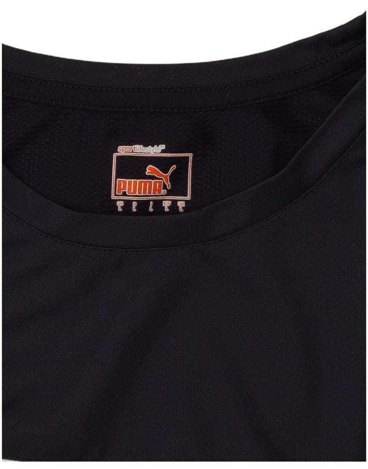 Puma Herren T-Shirt Top Large Marineblau Farbblock