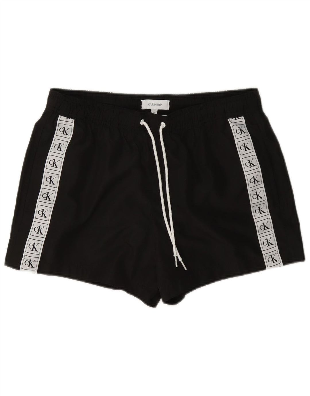 Calvin Klein Herren-Badeshorts mit Grafik, Größe S, Schwarz, Farbblock-Polyester