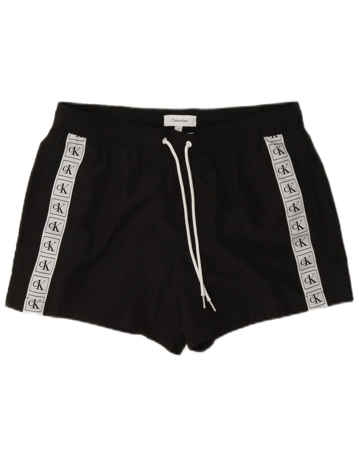 Calvin Klein Herren-Badeshorts mit Grafik, Größe S, Schwarz, Farbblock-Polyester