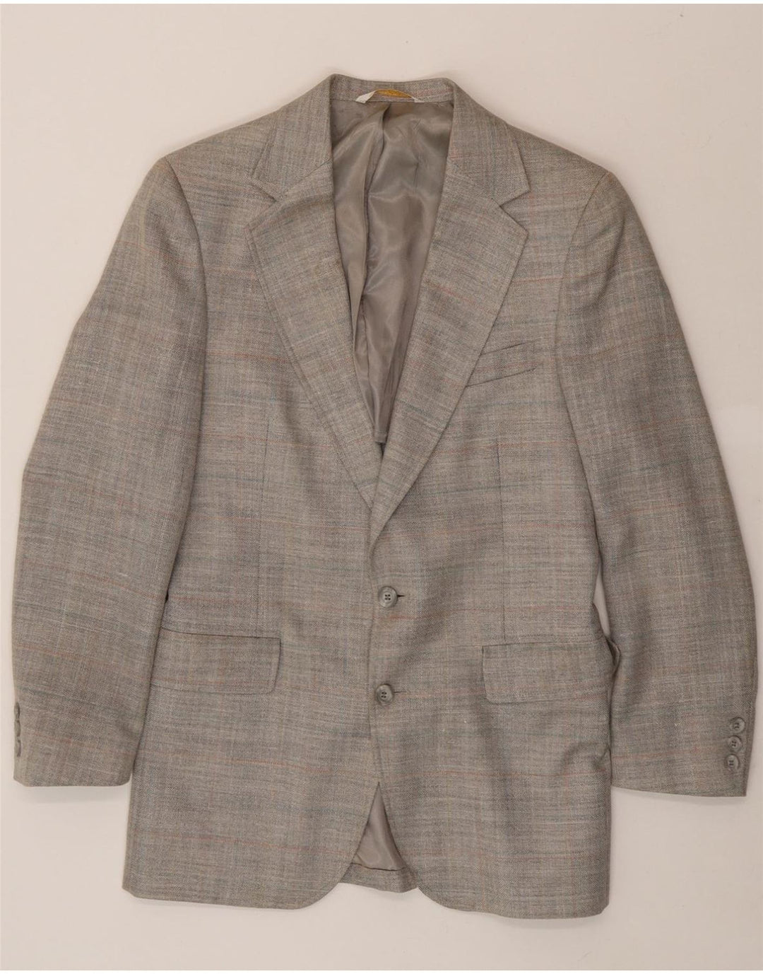 VINTAGE Mens 2 Button Blazer Jacket UK 38 Medium Grey Vintage Vintage and Second-Hand Vintage from Messina Hembry 