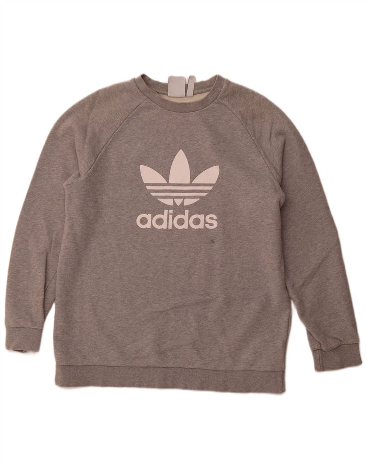 ADIDAS Herren Grafik-Sweatshirt-Pullover, große graue Baumwolle