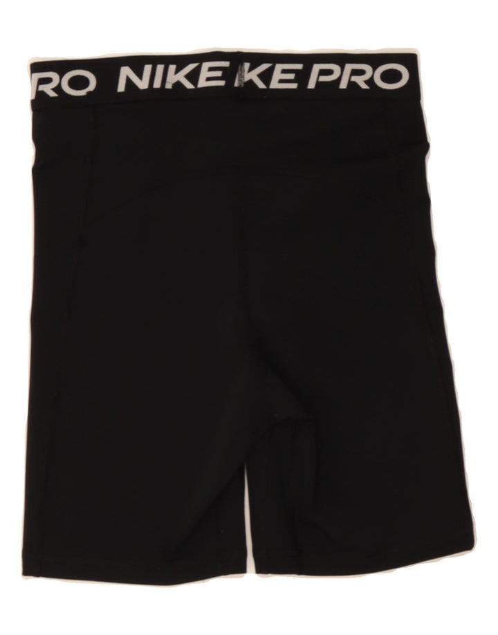 NIKE Womens Graphic Sport Shorts UK 8 Small  Black Polyester Vintage Nike and Second-Hand Nike from Messina Hembry 