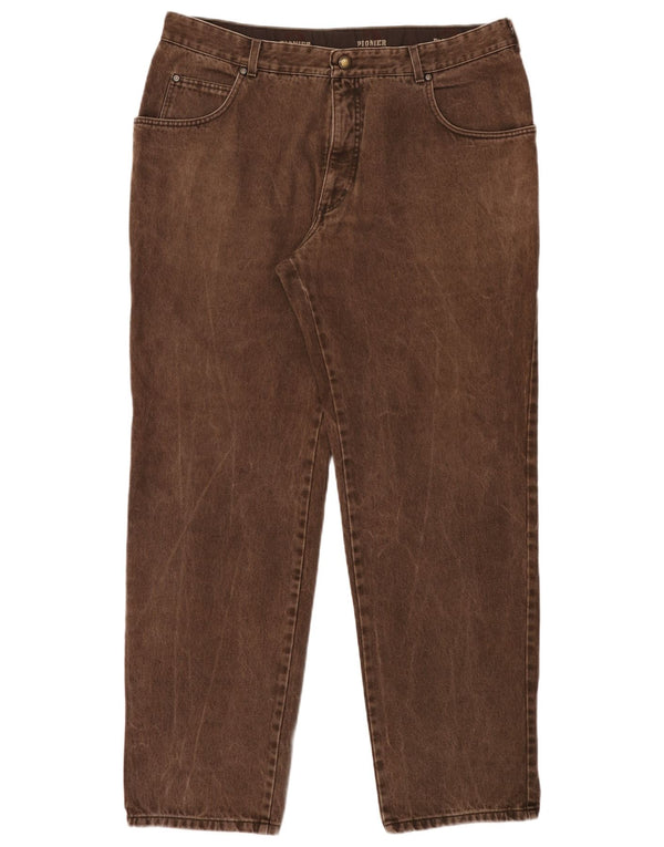 Pioneer Herren Tapered Jeans W40 L34 Braune Baumwolle