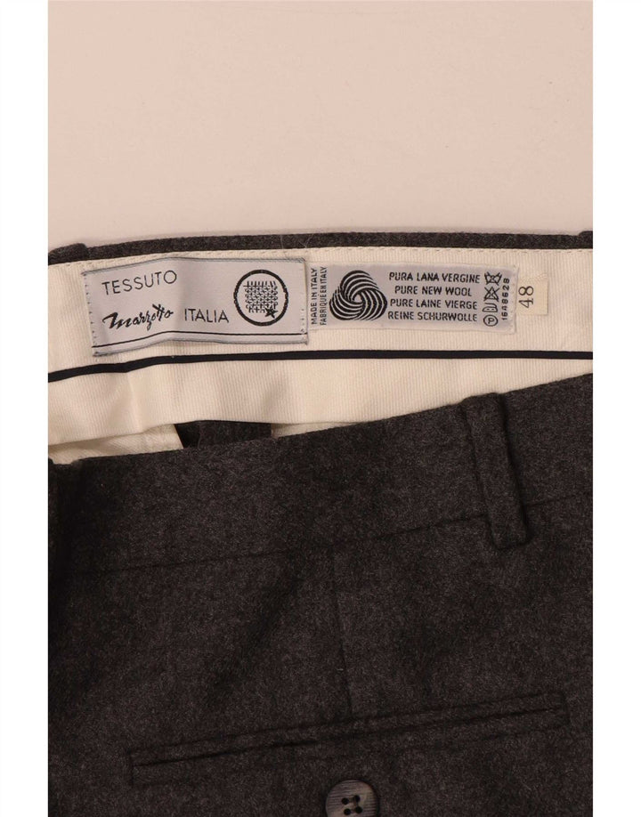 Marzotto Mens Pegged Suit Hose IT 48 Medium W32 L34 Graue Wolle