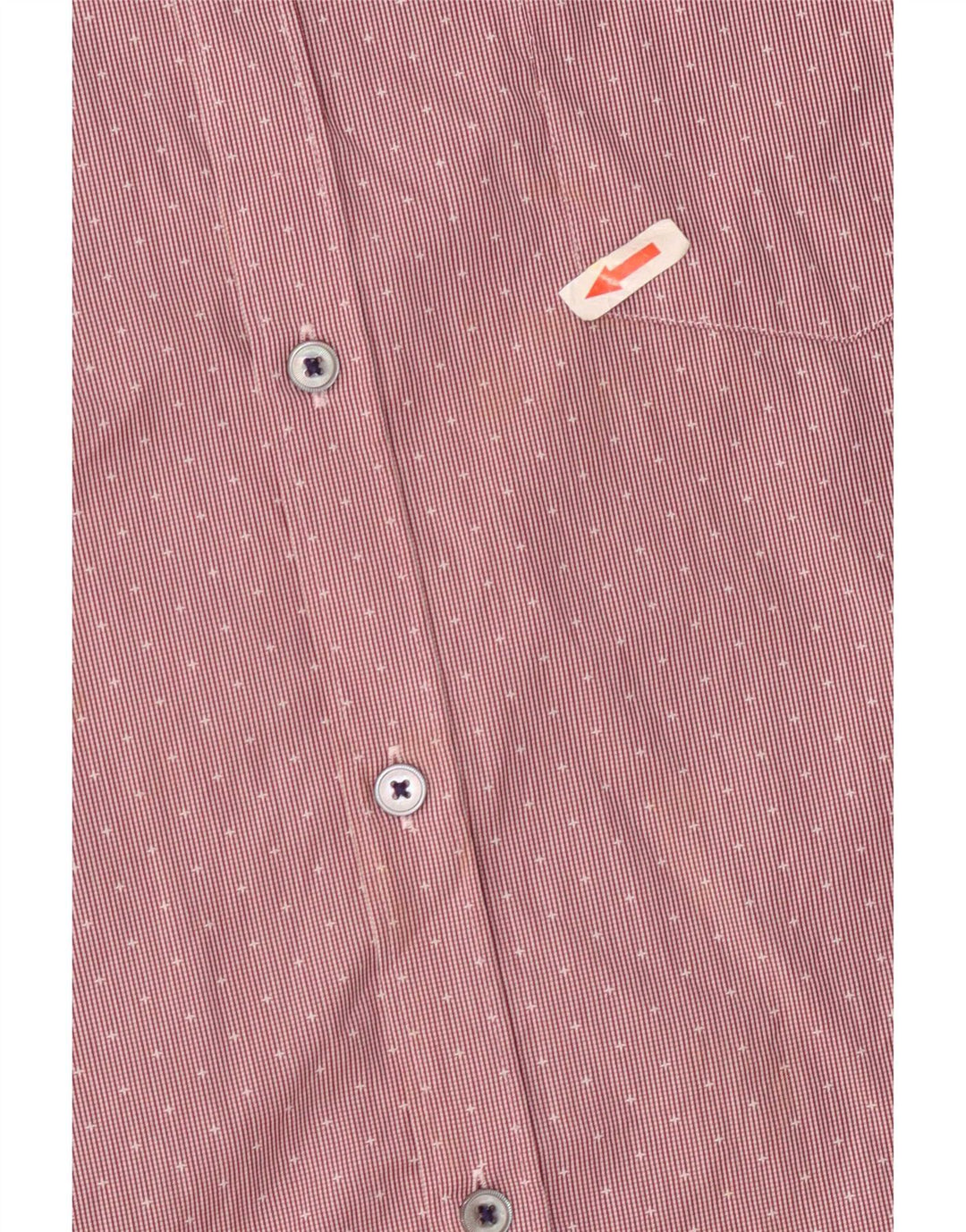 Ted Baker Herrenhemd Größe 5 XL, rote Nadelstreifen-Baumwolle