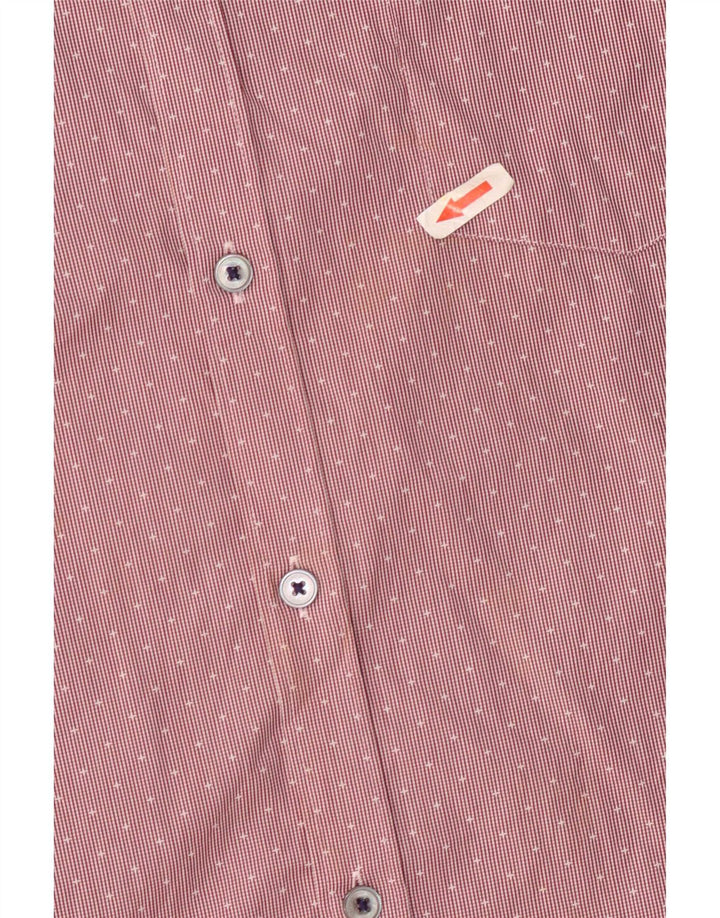 Ted Baker Herrenhemd Größe 5 XL, rote Nadelstreifen-Baumwolle