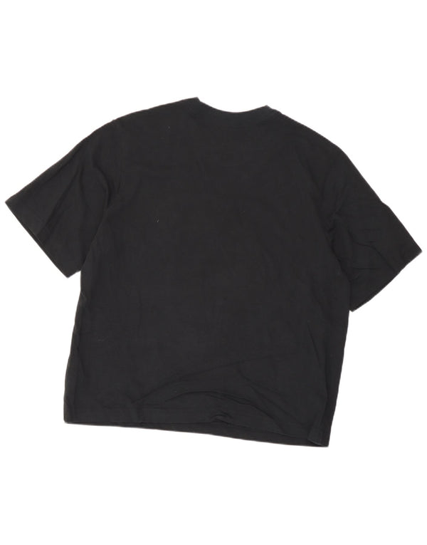 Nike Womens Crop Loose Fit Graphic T-Shirt Top UK 10 Small Black Cotton