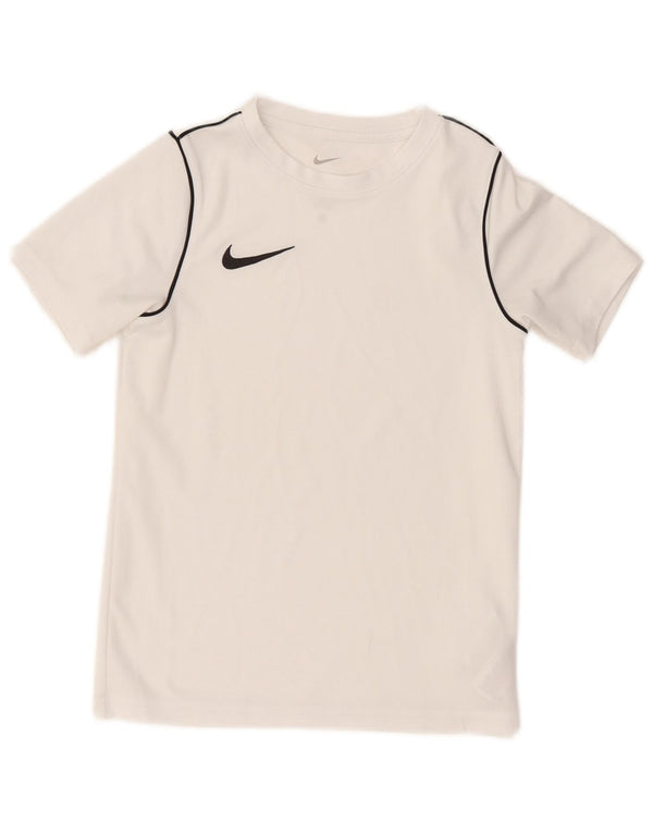 NIKE Dri Fit T-Shirt für Jungen, 8–9 Jahre, Größe S, Weiß, Polyester