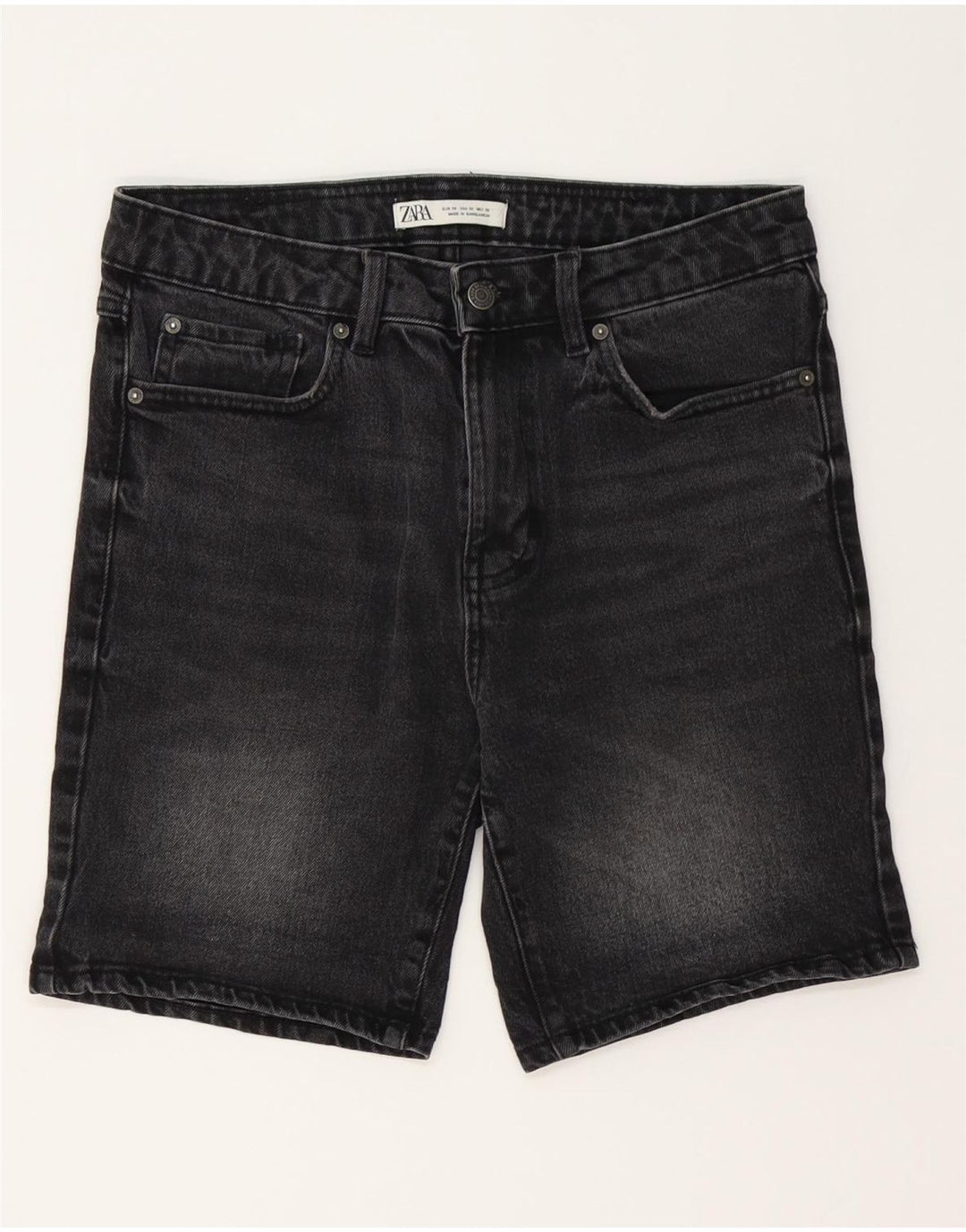 Zara Herren Jeansshorts EU 38 Small W30 Schwarz