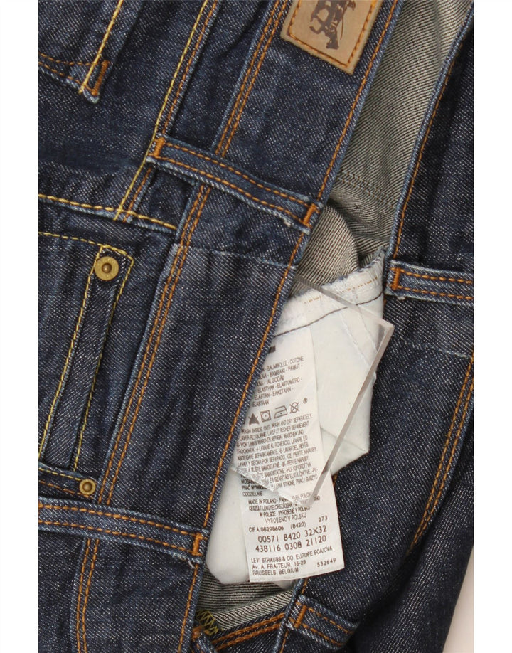 LEVI'S Damen 571 Slim Jeans W32 L30 marineblaue Baumwolle