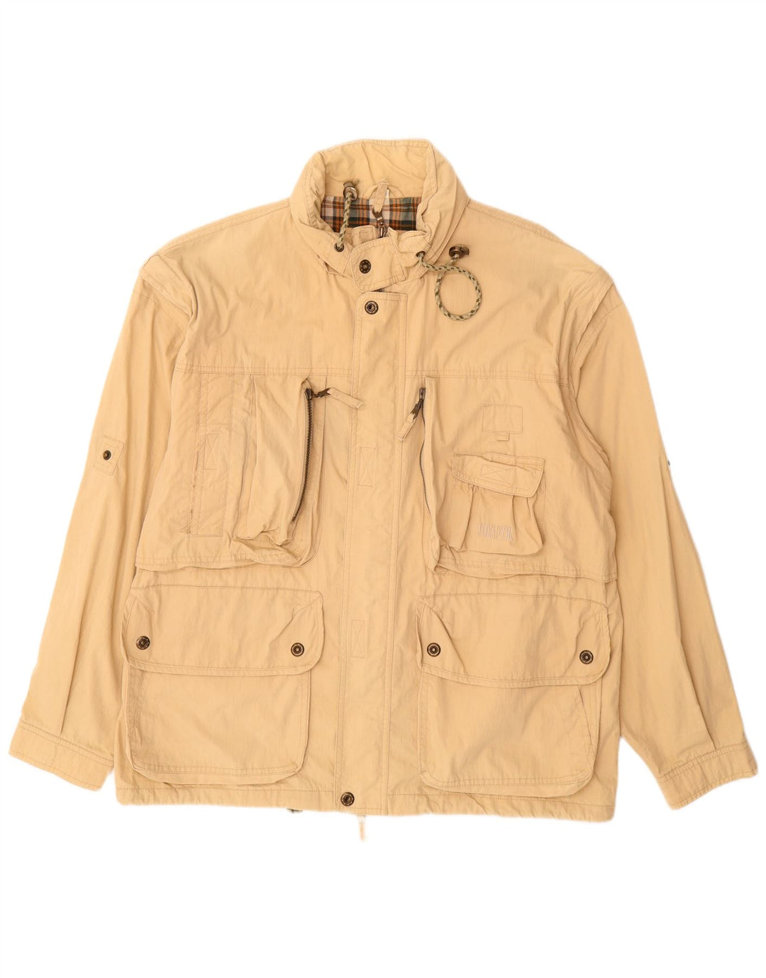 VINTAGE Herren Utility Jacke IT 54 2XL Beige Baumwolle