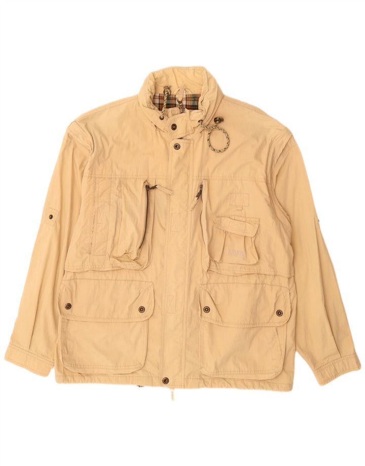 VINTAGE Herren Utility Jacke IT 54 2XL Beige Baumwolle