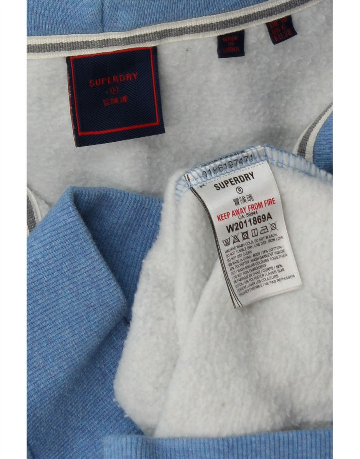SUPERDRY Damen-Kapuzenpullover mit Reißverschluss, Gr. 10, Größe S, Blau, Baumwolle