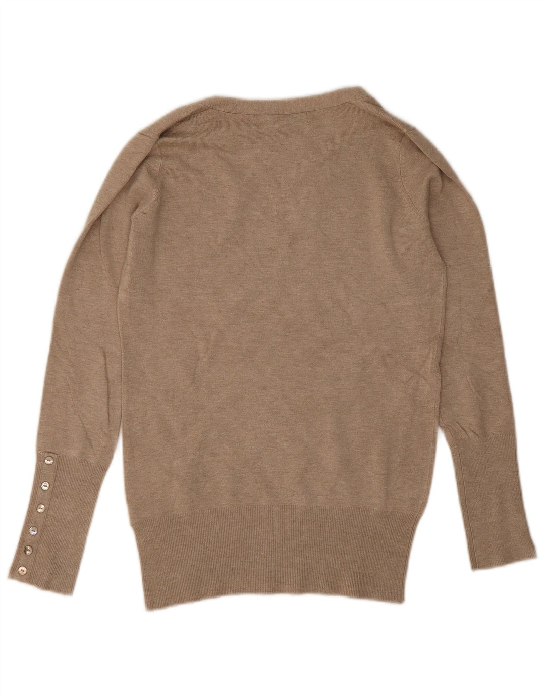 Zara Damen-Pullover mit V-Ausschnitt, Gr. 10, Größe S, Beige, Viskose