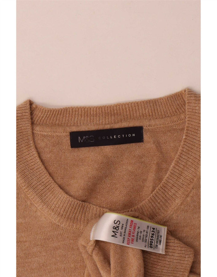 Marks & Spencer Damen Pullover mit Rundhalsausschnitt, UK 14, Größe L, Beige