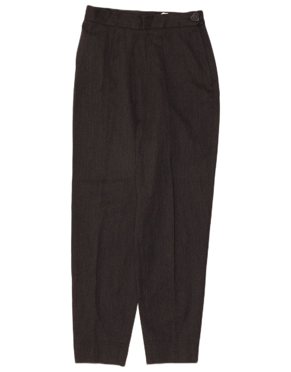 Moschino Damen Tapered Casual Hose UK 10 Small W26 L26 Schwarze Wolle